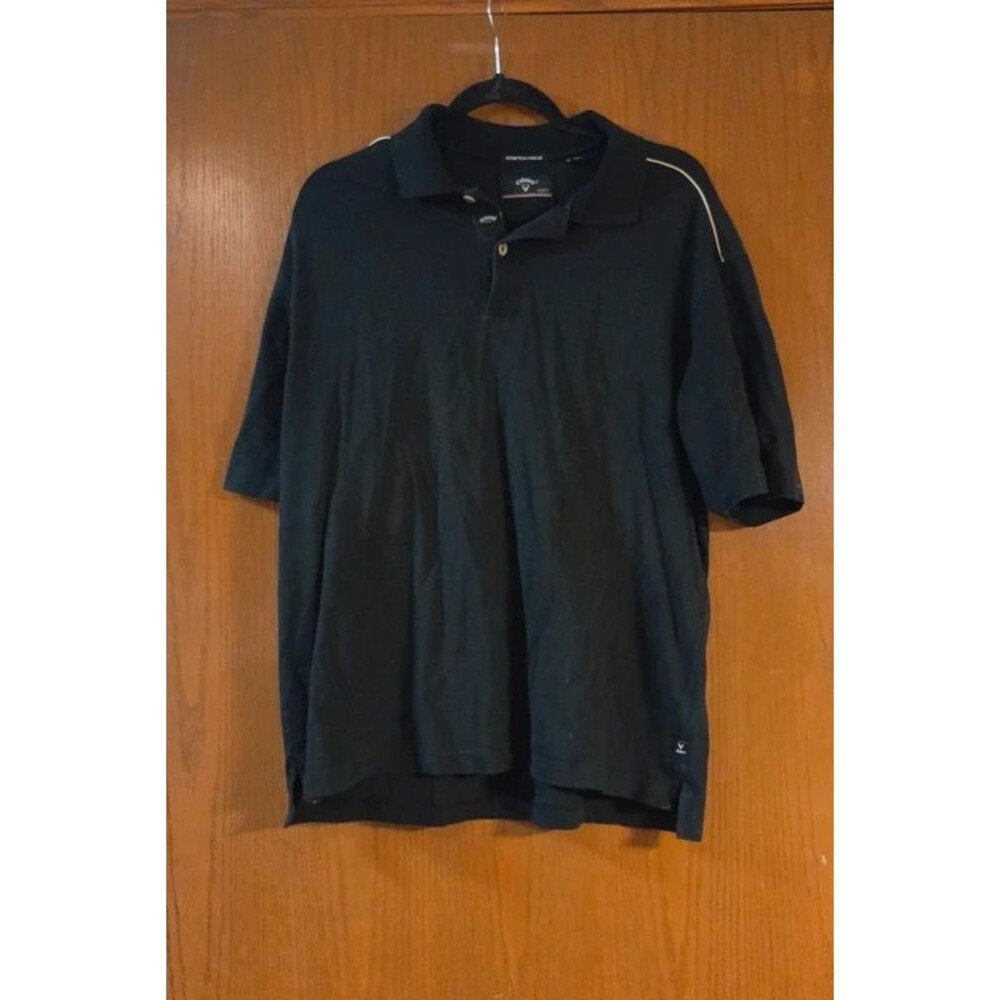 Vintage Calloway Men's Stretch Pique Black Golf Polo
